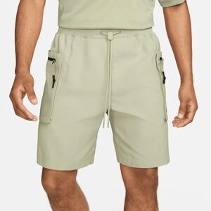 Nike Sportswear Tech Pack Green Woven Utility Shorts Zip Pocket‎ Drawstring M